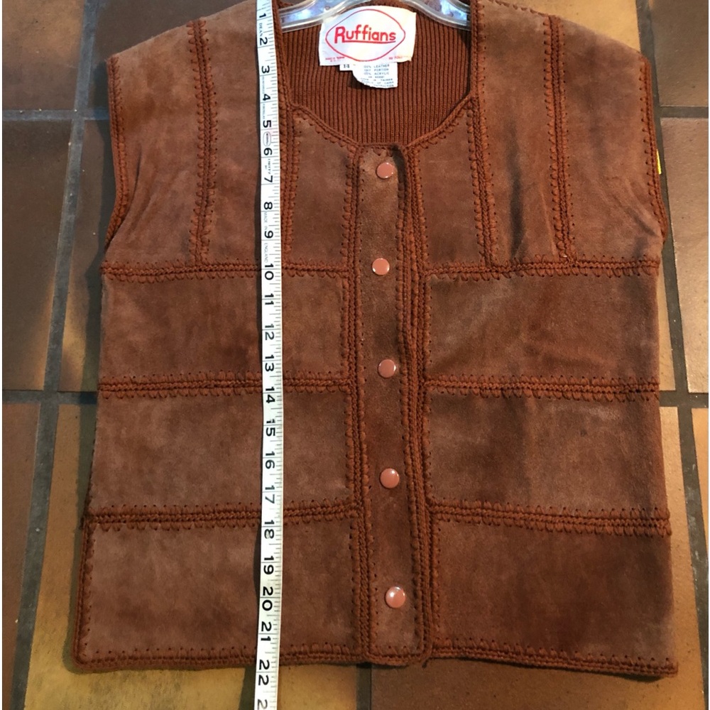 Vintage Patchwork Leather Vest - image 4